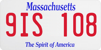 MA license plate 9IS108