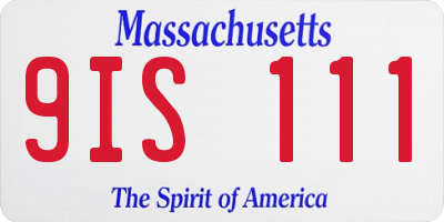 MA license plate 9IS111