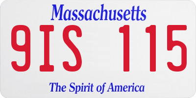 MA license plate 9IS115