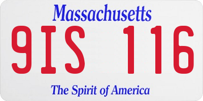 MA license plate 9IS116