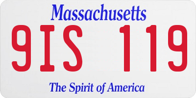 MA license plate 9IS119