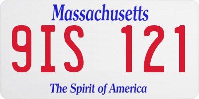 MA license plate 9IS121