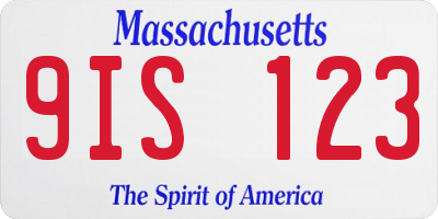 MA license plate 9IS123