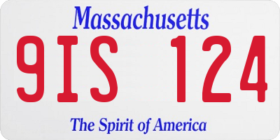 MA license plate 9IS124