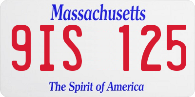 MA license plate 9IS125