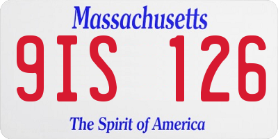 MA license plate 9IS126