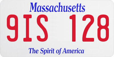 MA license plate 9IS128
