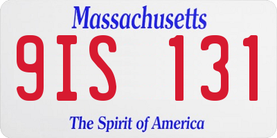 MA license plate 9IS131