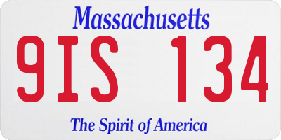 MA license plate 9IS134