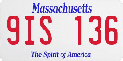 MA license plate 9IS136