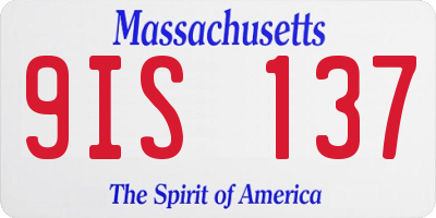 MA license plate 9IS137