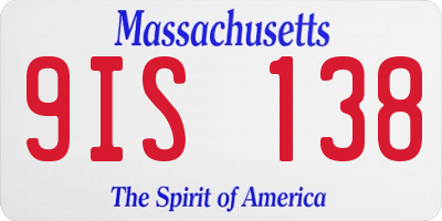 MA license plate 9IS138