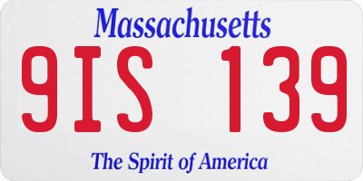 MA license plate 9IS139