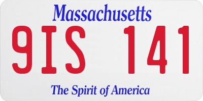 MA license plate 9IS141
