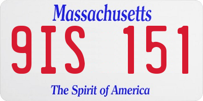 MA license plate 9IS151