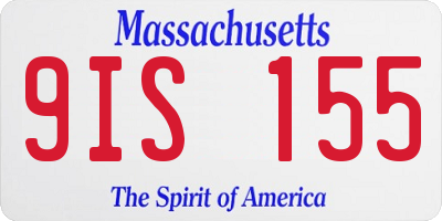 MA license plate 9IS155
