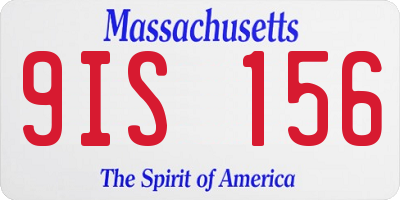 MA license plate 9IS156