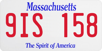 MA license plate 9IS158