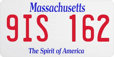 MA license plate 9IS162