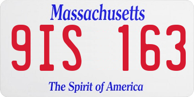 MA license plate 9IS163