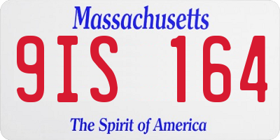 MA license plate 9IS164