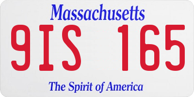 MA license plate 9IS165