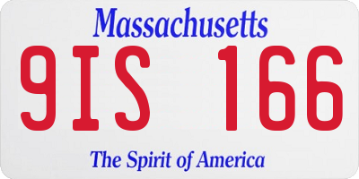 MA license plate 9IS166