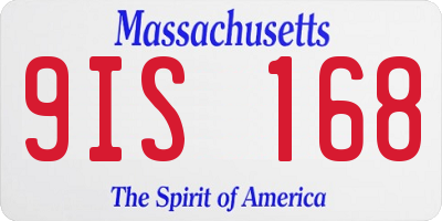 MA license plate 9IS168