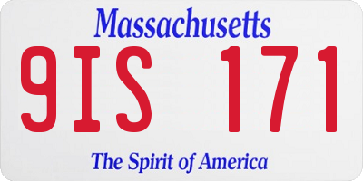 MA license plate 9IS171