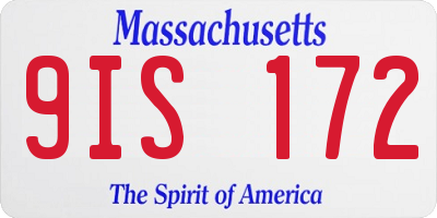 MA license plate 9IS172