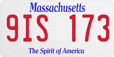 MA license plate 9IS173