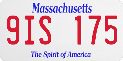 MA license plate 9IS175