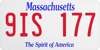 MA license plate 9IS177