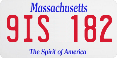 MA license plate 9IS182