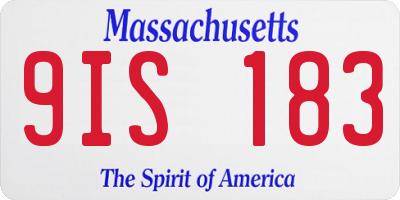 MA license plate 9IS183