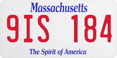 MA license plate 9IS184
