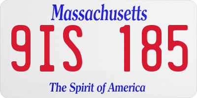 MA license plate 9IS185