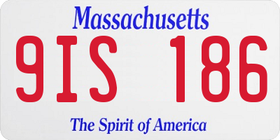 MA license plate 9IS186