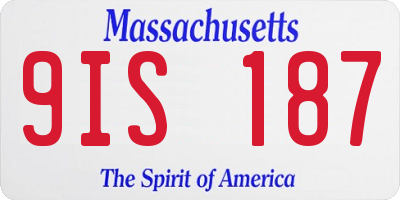 MA license plate 9IS187