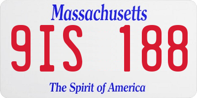 MA license plate 9IS188