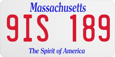 MA license plate 9IS189