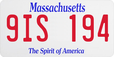 MA license plate 9IS194