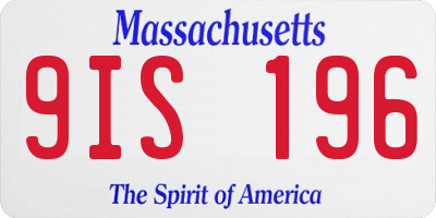 MA license plate 9IS196