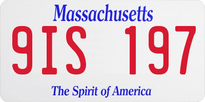 MA license plate 9IS197