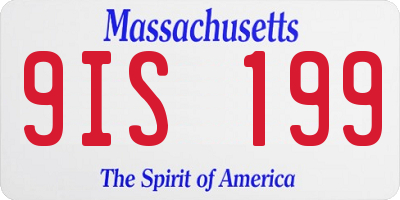 MA license plate 9IS199