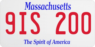 MA license plate 9IS200
