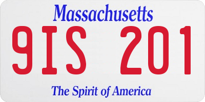MA license plate 9IS201