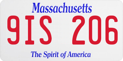 MA license plate 9IS206