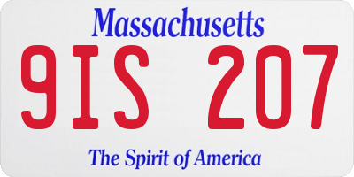 MA license plate 9IS207