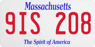 MA license plate 9IS208